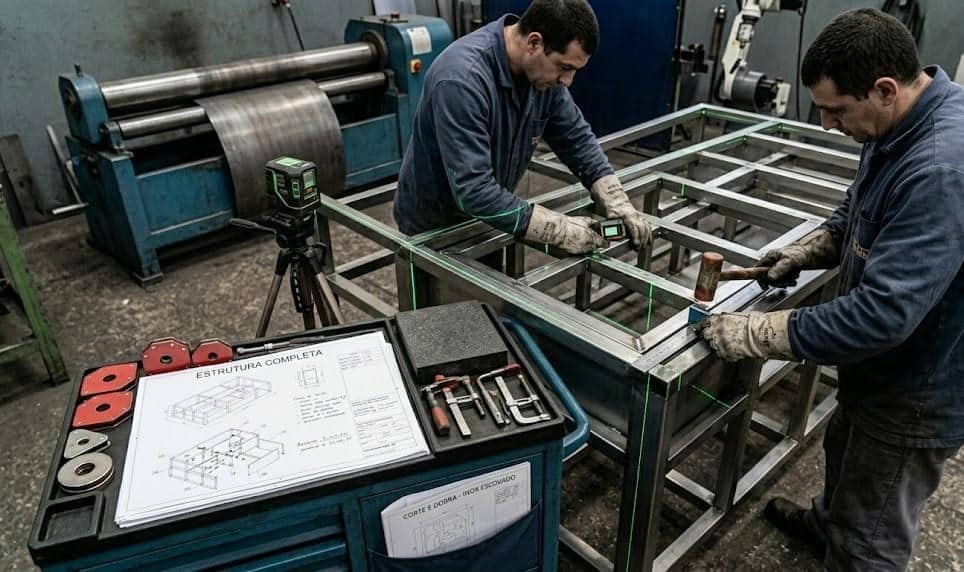 Corte e dobra de aço: como processar chapas de inox escovado sem danificar o acabamento da peça 2 image 6